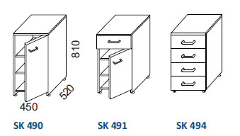 skrinky SK 490, SK 491, SK 494