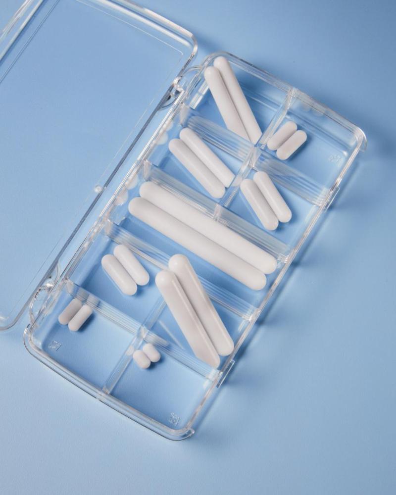 Miešadielko magnetické, valcové, sada, PTFE, 18ks