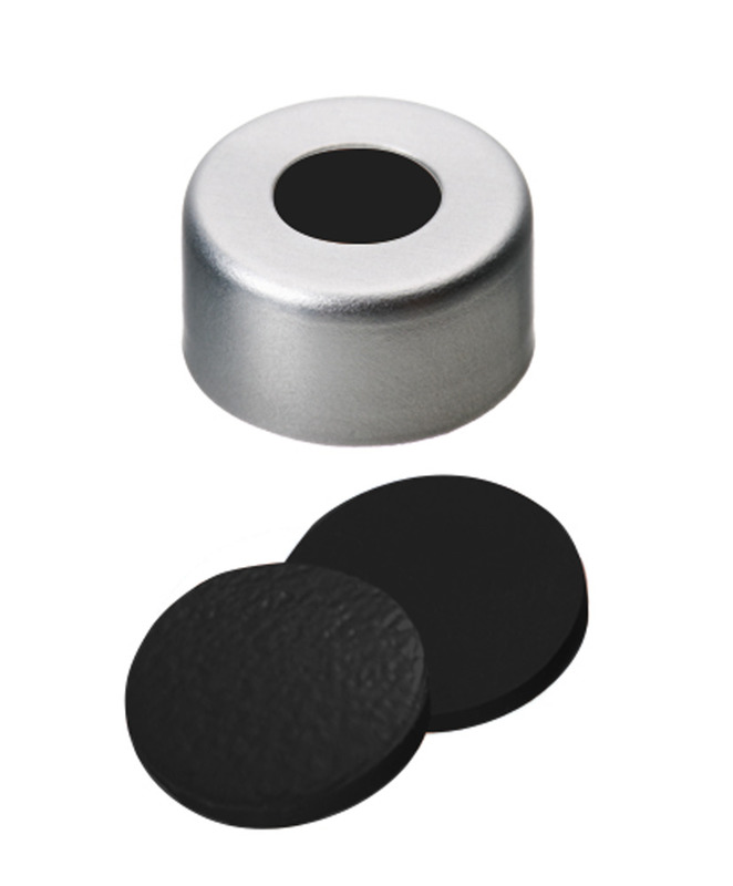 Uzáver krimpovací ND11, hliníkový, septa Viton čierny, 1mm, 100ks