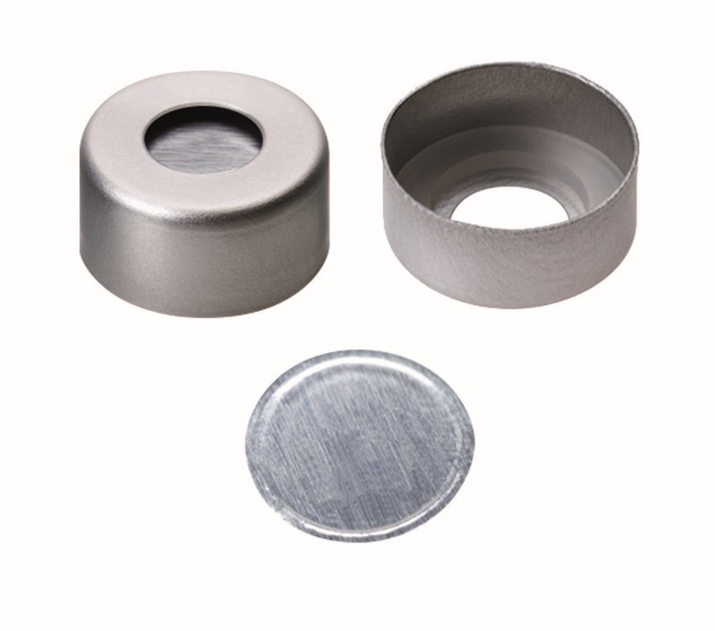 Uzáver krimpovací ND11, hliníkový, septa hliník O-ring, 100ks