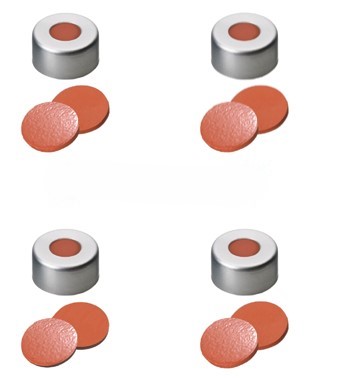 Uzávery krimpovacie, hliníkový uzáver ND11, prírodný kauč/TEF, 100ks