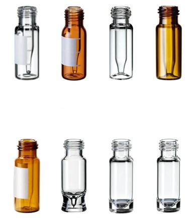 Vialky skrutkovacia ND9, krátky závit, široký otvor, 100ks, LABSOLUTE®