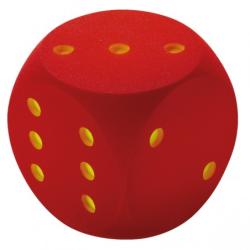 Vek penov kocka s bodkami- erven,16cm