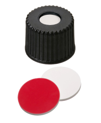 Uzver zvit ND8, PP, ierny, septa sil.biely/PTFE erv., stred. otvor, 100ks