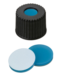 Uzver zvit ND8, PP ierny, septa sil.modr/PTFE viely, stred. otvor, 100ks