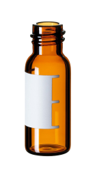 Vialka skrutkovacia ND8, hned, 1,5ml, ploch dno, popis.pole, ryska, 100ks, LABSOLUTE