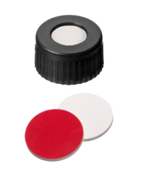 Uzver skrutkovac ND9, PP, ierny, sil/PTFE, stred.otvor, 100ks