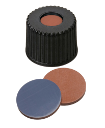 Uzver ND8 PP ierny, septa butyl erv./PTFE ed, stred. otvor, 100ks