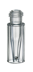 Vialka skrutkovacia, krtky zvit ND9, PMP, ra, 0,2ml, silanizovan, insert, 100ks