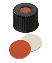 Uzver zvitov ND8, PP, ierny, stred. otvor, septa kau/PTFE, 100ks