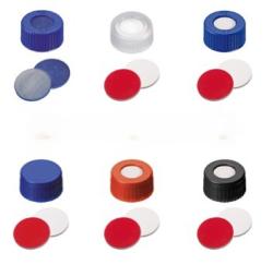 Skruktovacie uzávery ND9, septa silikón/PTFE, LABSOLUTE® Skruktovacie uzávery ND9, septa silikón/PTFE, LABSOLUTE®