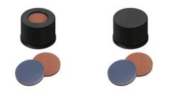 Skrutkovacie uzvery ND13, butyl/PTFE, ierne, 100ks, LABSOLUTE