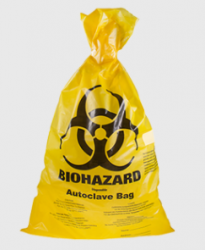 Autoklávovateľné vrecká BIOHAZARD-žlté; Polyethylen s vysokou hustotou (HDPE)