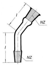 Koleno s NZ v uhle 135