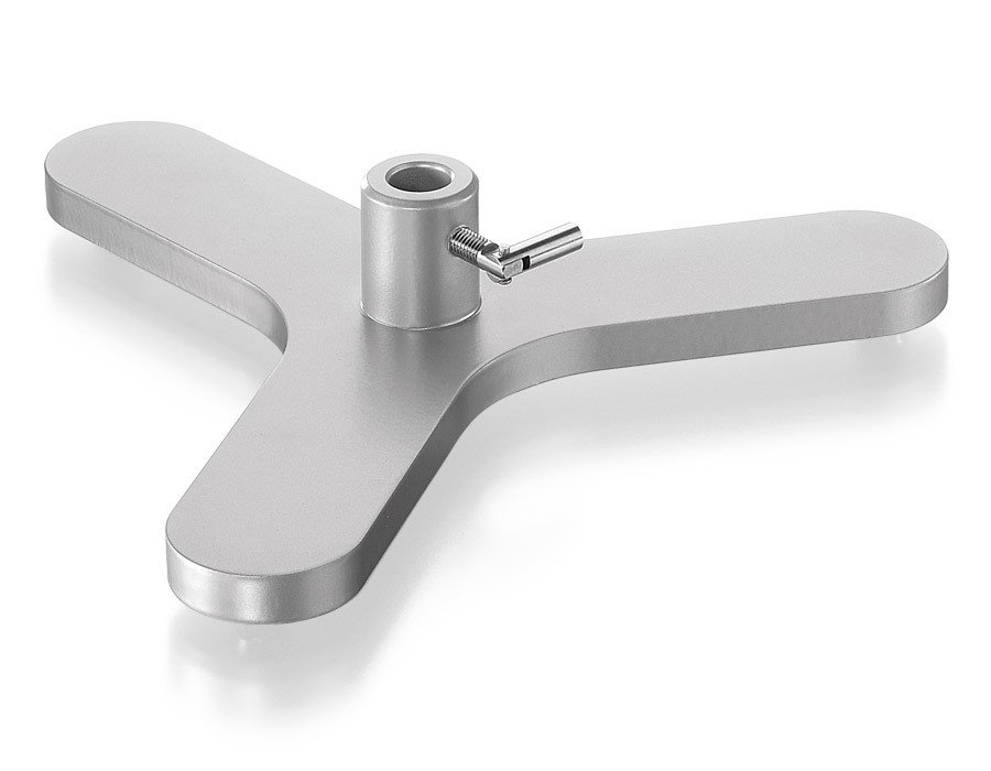 Základňa stojanu trojramenná, pre tyč do pr. 13mm, gumové nožičky, so skrutkou